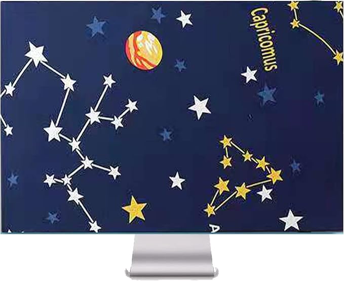 Monitor Dust Cover 22, 23, 24,25 inch Anti-Static Dustproof Protective Cover for LCD/LED/HD Panel Case Computer Sleeve Compatible with 22-25 inch PC, Desktop and TV (Blue constellation,22-25in