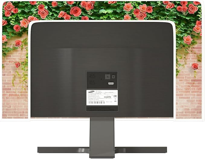 Waterproof Screen TV Dust Cover 40, 41, 42，43 Inch Anti-Scratch Television Covers Anti-Static Protective for LCD LED PC Desktop and Home Hanging TV Decoration，Pink Floral and Brick Wall