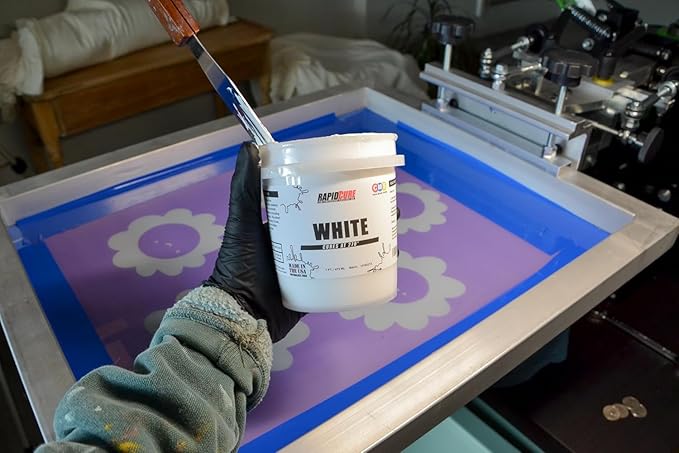Rapid Cure Screen Printing Ink White 3.5 Gallon - Silk Screen Ink for Fabric and Textiles, Non Phthalate Formula for Shirt Printing - Perfect Addition to Your Screen Printing Kit
