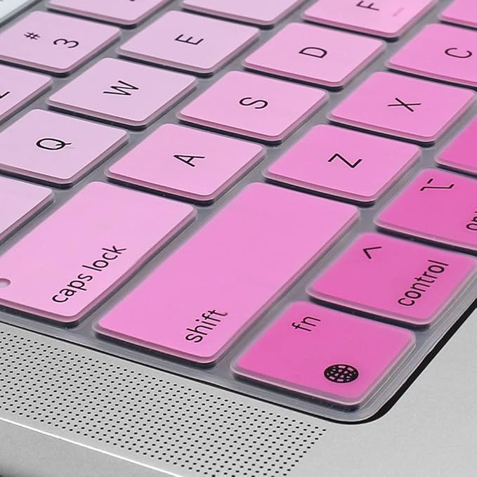 ProElife Keyboard Cover Skin for 2026-2022 MacBook Air 13.6 inch 15.3 inch M5 M4 M3 M2 Chip U.S Enter Silicon Protector for MacBook Air 13'' 15'' M5 M4 M3 2026 2025 2024 2023 Accessory (Ombre Pink)
