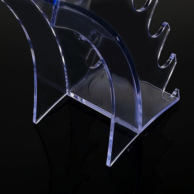 Hipiwe Acrylic Pen Holder Display Stand Clear Makeup Brush Rack Organizer Holder 6-Slots Nail Brush Eyebrow Fountain Pen Rack Display (Pack of 2)