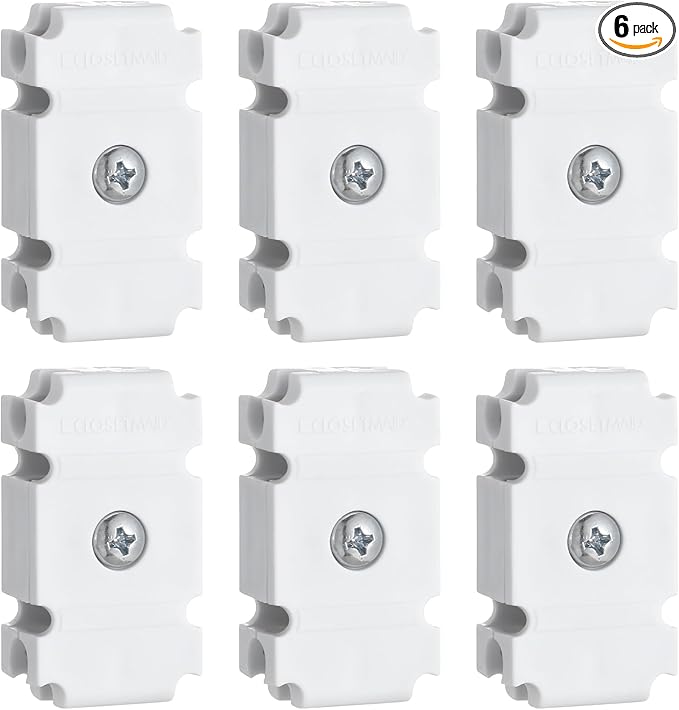 Weysat 6 Pcs Joiner Plates Set Closet Support Brackets Parts Shelf Organizer Joiner Plate Connectors for Shelf Organizer Grid Wall Clamps Grid Connectors