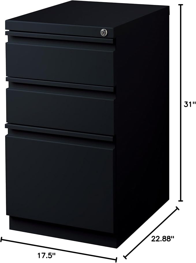 Lorell LLR49521 Mobile File Pedestal, Black