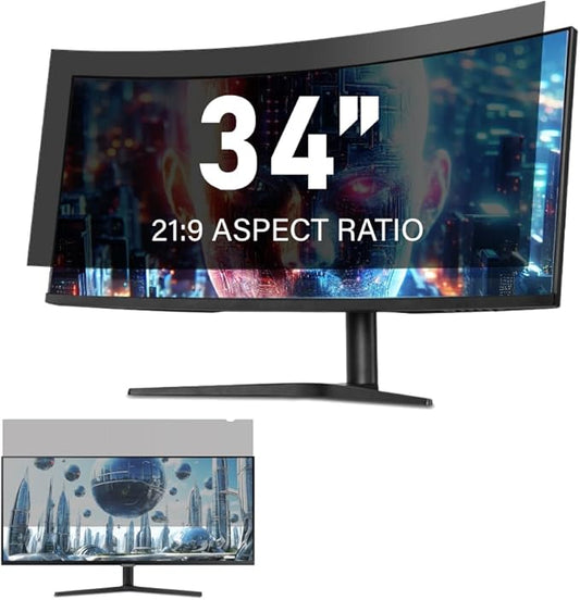 34 Inch Computer Privacy Screen Filter for 21:9 Ultra-Wide Aspect Ratio Widescreen Monitor - Anti Glare Blue Light Filter, Screen Protector - Made in Korea
