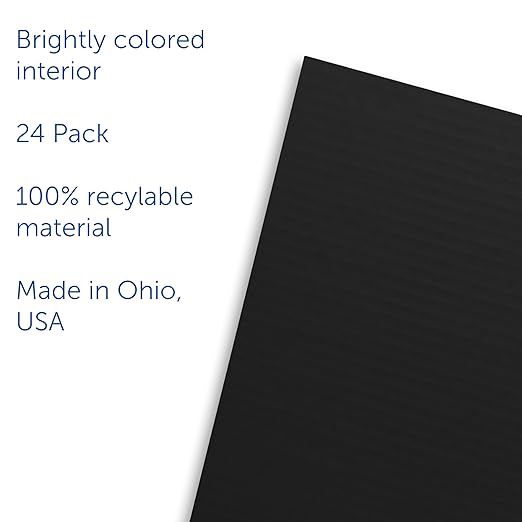 Flipside Products 18”x 48” Black Study Carrel, Privacy Boards, Student Privacy and Focus Booth for The Classroom, Desk Divider Cubby for Tests, Made in USA - 24 Pack