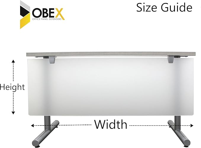 OBEX Table Mounted Modesty Panel Acrylic Desk Privacy Panel & Barrier for Office Cubicle, 12" x 24", Frosted