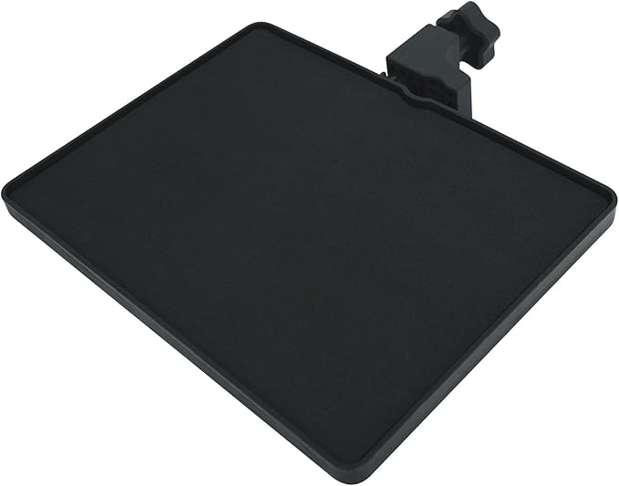 Rockville MTRAY Clamp-On Tray Utility Shelf, 9.7 x 7.3 Inches, 15lb Capacity, EVA Foam, Raised Lip, Quick Attach, for Musicians and Performers