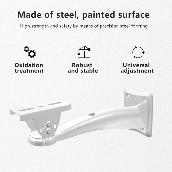 Drsn Mini Projector Wall Mount Bracket, Universal 360° Rotation, 7.8in Adjustable Arm, for CCTV Security Camera, Webcam, Small Projector (White, 11 lbs)