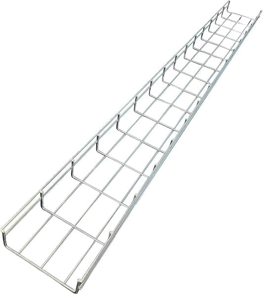 Kable Kontrol Cable Tray - 5 Feet Long x 6" W x 4” H - 90 Pcs Bulk Pack - Wire Mesh Tray Cable Management Rack Cords Organizer Cable Basket, Zinc Plated Steel NEC Approved for Network, Fiber Optic