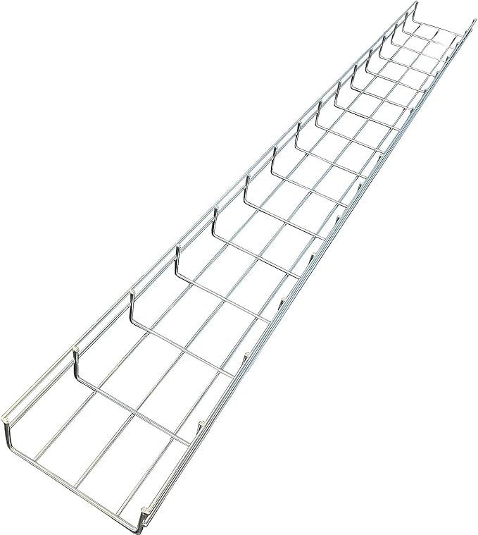 Kable Kontrol Cable Tray - 10 Ft L x 2" W x 2” H - 50 Pcs Bulk Pack - Wire Mesh Tray Cable Management Rack Cord Organizer Cable Basket, Zinc Plated Steel NEC Approved for Network, Fiber Optic, Cabling