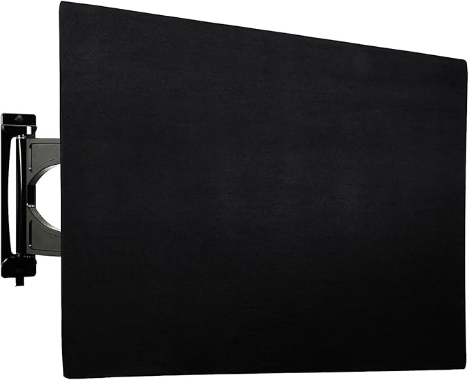Indoor TV dust cover, elastic fabric with adjustable size, Suitable for most brands of 46-50 inch flat or curved TVs(Black, 46 - 50 inches)