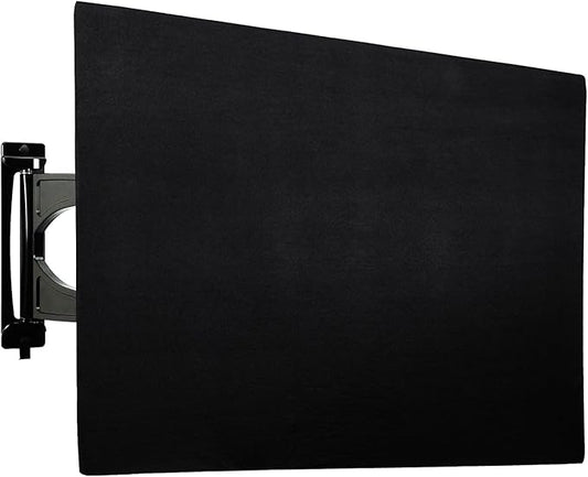Indoor TV dust cover, elastic fabric with adjustable size, Suitable for most brands of 76-85 inch flat or curved TVs(Black, 76 - 85 inches)