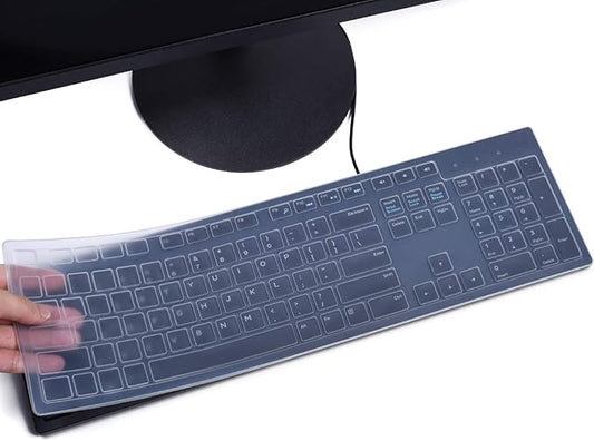 CASEDAO Clear Keyboard Cover Compatible with Dell KB216 KB216p KB216d / KM636 Wireless Keyboard, Dell Optiplex 5250/3050/3240/5460/7450/7050,Dell Inspiron AIO 3475/3670/3477 All-in one Desktop