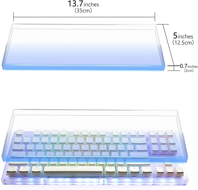Geekria Tenkeyless Acrylic Keyboard Dust Cover, Cover for TKL 80% Compact 87 Key Computer Mechanical Gaming Keyboard, Compatible with Logitech G713, G715 (Gradient Blue)