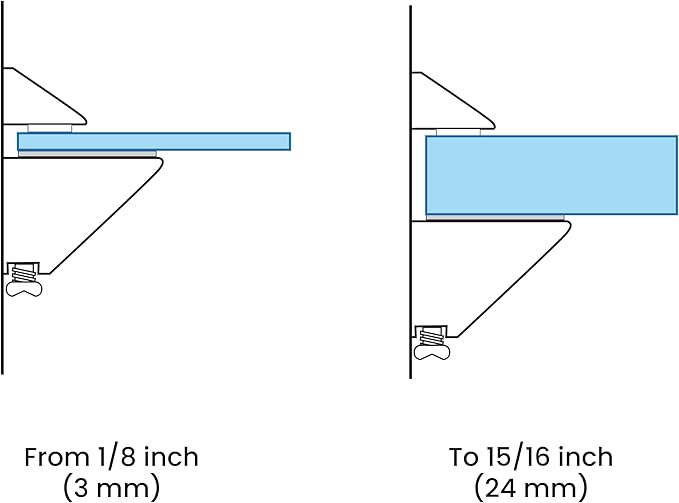 Dulles Glass Floating Shelf Brackets, Adjustable Clamps Heavy Duty, Oil Rubbed Bronze, For Glass, Wood, Acrylic Wall Mounted Shelf Support. 2 Pack