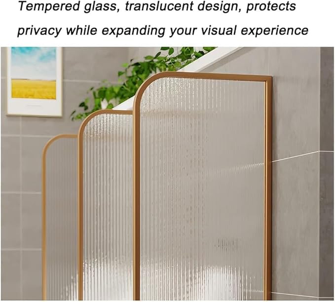 Desk Divider Urinal Partition Wall Divider，Translucent Glass Panels Bathroom Partition，Wall-Mounted Screen Toilet Partition Public Toilet Protection Divider(Gold,40x100 cm)