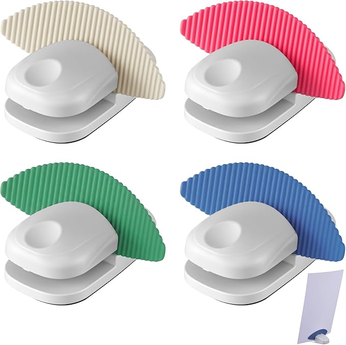 Faccito 4 Pcs Paper Holder Stand for Typing Non-Slip Mat Desktop Folder Document Holder with Anti-Slip Pads Portable Copy Stand Desktop Clamp for A4 Paper Office Reading (White,Blue,Red,Green)