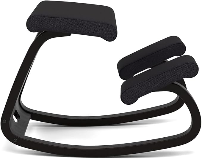 Varier Variable Black/Black Ergonomic Office Kneeling Chair for Desk – Back Pain Relief, Rocking Seat for Home, Study & Posture Support – 10 Year Manufacturer Warranty