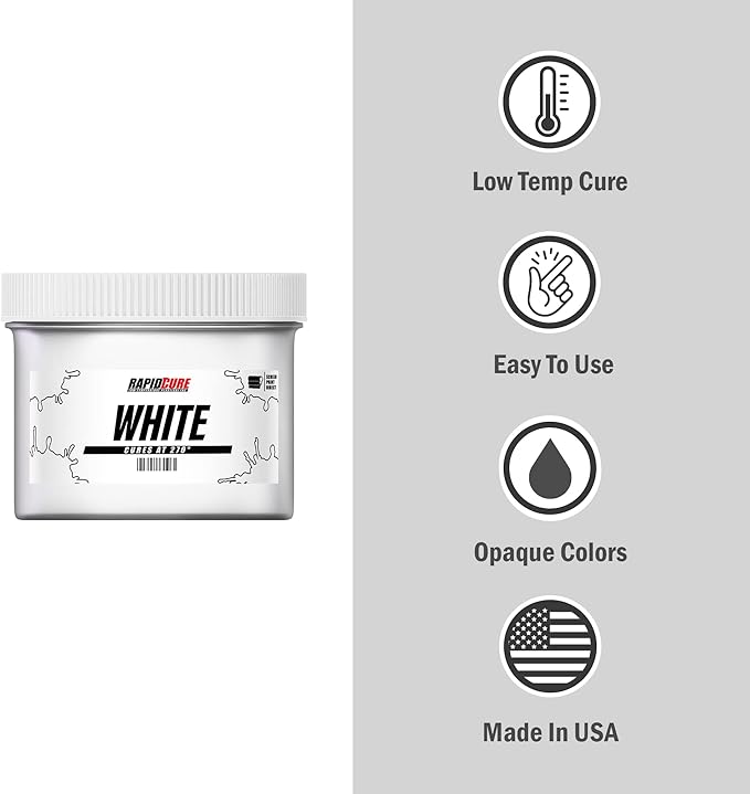 Rapid Cure® Screen Printing Ink White (Quart - 32oz.) - Plastisol Ink for Screen Printing, Fast Curing Fabric Paint - Screen Print Direct®, USA Made