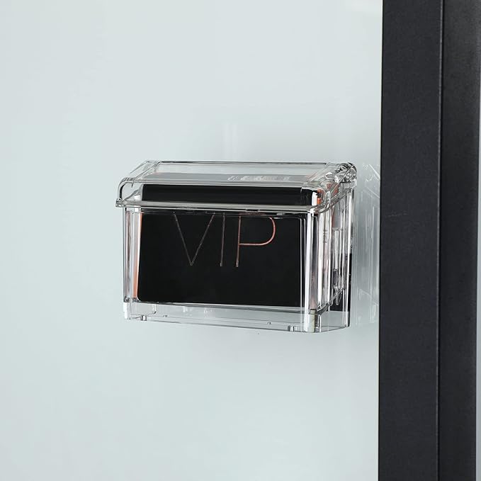 Vicenpal Outdoor Business Card Holder Wall Mount Acrylic Business Card Box Included Clear Holder Peel and Stick for Office Store Trucks Wall Outdoor 4.25 x 1.46 x 2.87 Inch (1 Piece)