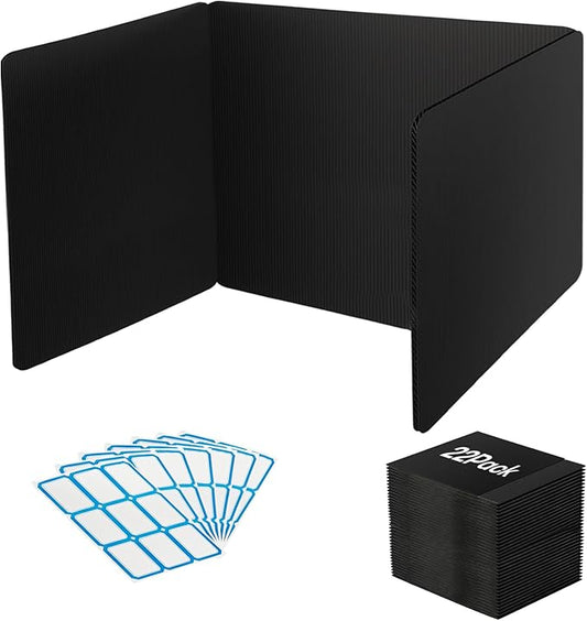 22 Pack Desk Dividers for Students, Durable Privacy Shield Folder for Students, Reusable Teacher Supplies Classroom Test Divider, Waterproof Plastic & Easy Clean, Includes Extra Labels, Large