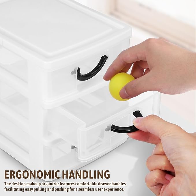 SEWACC Mini Plastic Drawers Organizer Clear Desktop Storage Drawers Containers for Home Office