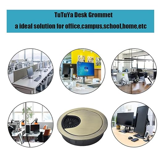 TuTuYa 4PCS Desk Grommet, Bronze Desk Grommet 2 Inch(50 mm) Desk Cable Grommet Desk Cable Hole Covers with Hole Saw, Ideal Solution for Office and Home Table Cable (Bronze, 2 Inch)