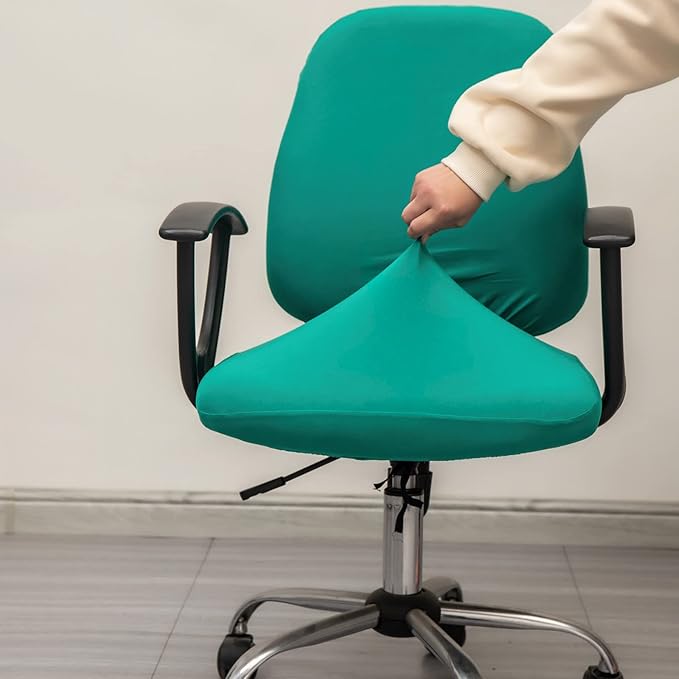 Melaluxe Computer Office Chair Covers, Protective & Stretchable Universal Chair Cover, Stretch Rotating Chair Slipcover (Forest Green)