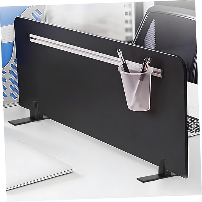 Sneeze Guard Support Clamp for 1/8" To 1" Thick Panel, 2-Pack Heavy Duty Aluminum Partition Clamp for Room Divider, Desk Partition, Privacy Panel, Acrylic Panels Or Plexiglass Shield(Black)