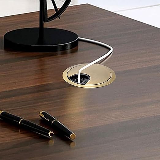 TuTuYa 2PCS Desk Grommet, Bronze Desk Grommet 3-1/6inch(80mm) Desk Cable Grommet Desk Cable Hole Covers with Hole Saw, Ideal Solution for Office and Home Table Cable (Bronze,3-1/6inch)