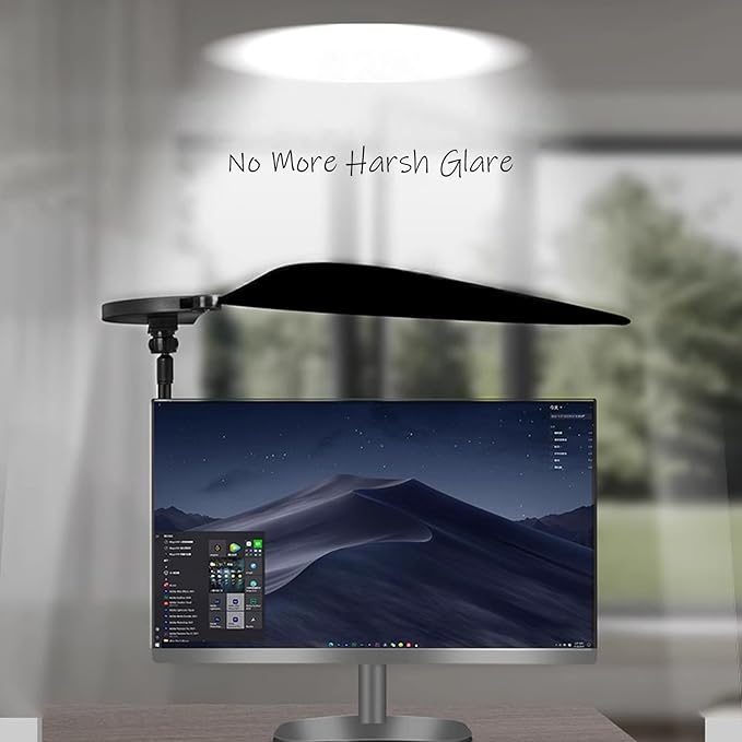 Cubicle Privacy Screen & Adjustable Desk Canopy, Office Partition Shade to Block Overhead Light & Reduce Monitor Glare, Portable Light Shield for Computer Monitors and Laptops (Black)