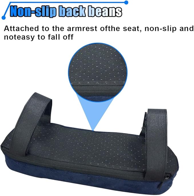 BDZMC 2PCS Car Seat Armrest Covers, Soft & Comfortable Office Chair Arm Pad, Anti-Scratch Car Armrest Cushion, Universal Car Armrest Pillow Protector Cover for Most Cars (Navy)