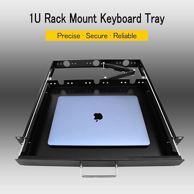 RAISING ELECTRONICS 1U Rack Mount Sliding Keyboard Tray Cantilever for Server Data Network Rack