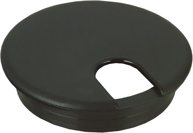 2 Pack Rok Hardware 3" (76mm) Black Round Computer Desk Table Port Wire Cable Cord Organizer Hole Cover Grommet, ROKRG3BLK
