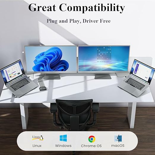 USB 3.0 Switch Selector 4 Computers, 4 Port USB KVM Switch for 4 PC Share 4 USB Devices for Keyboard Mouse Printer, Wired Remote and 4 USB 3.0 Cables Included