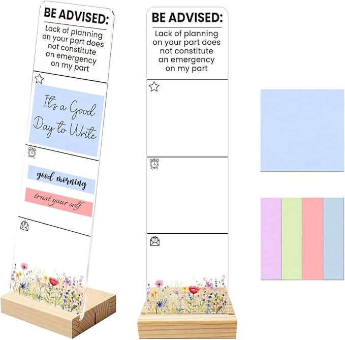 Sticky Notes Monitor Memo Board with Removable Wooden Base Be Advised Lack of Planning on Your Part Funny Office Quote Message Board Portable Sticky Note Holder Humorous Desk Decor and Gift