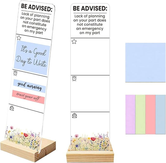 Sticky Notes Monitor Memo Board with Removable Wooden Base Be Advised Lack of Planning on Your Part Funny Office Quote Message Board Portable Sticky Note Holder Humorous Desk Decor and Gift