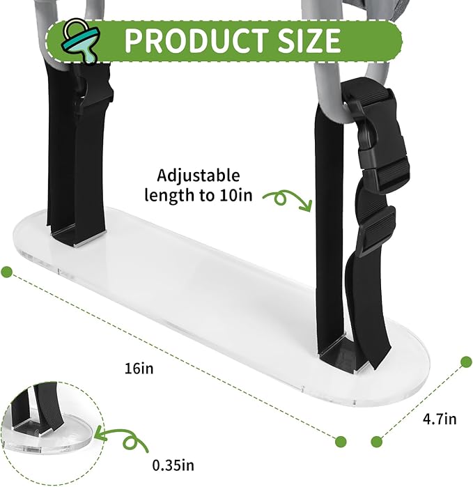 Acrylic Baby Footrest Compatible with Inglesina Fast Table Chair，0.3inches Thick Sturdy Adjustable Foot Rest Fit for Hook On High Chairs for High Chair that Attaches to Table (Chairs Not Included)