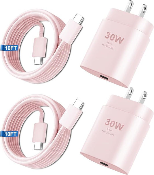 iPhone 16 15 17 Pro Max Charger 30W Type C Chargers USB C Fast Charger Block iPhone 16 Chargers Fast Charging with 10FT C Charging Cable for iPhone 17/17 Pro Max/16/16 Pro Max/15/15 Pro/iPad/Samsung
