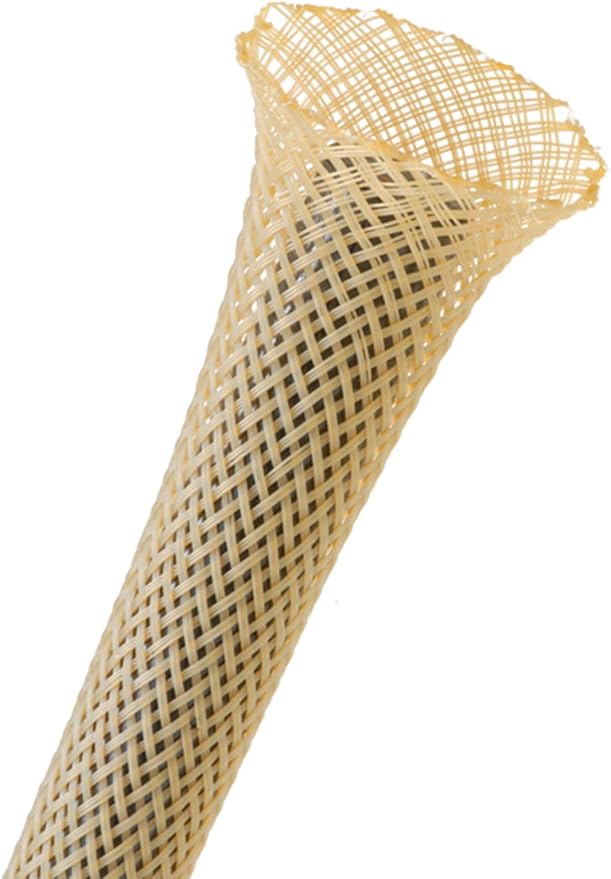 1/2" PET Expandable Braided Sleeving - Color: Beige - Length: 100FT