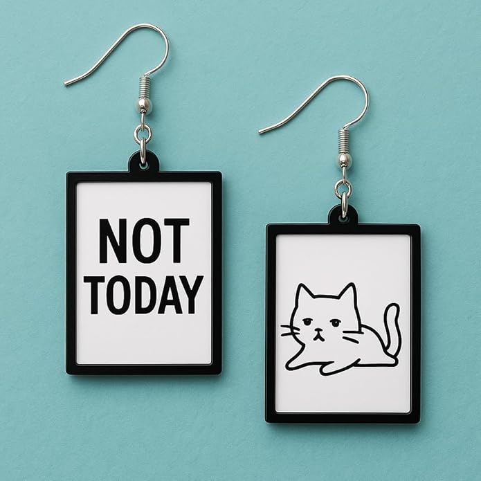 Writable Message Board Earrings for Women, Cute DIY Whiteboard Drop with Marker, Custom Funny Note Jewelry for Daily Inspiration and Gifts
