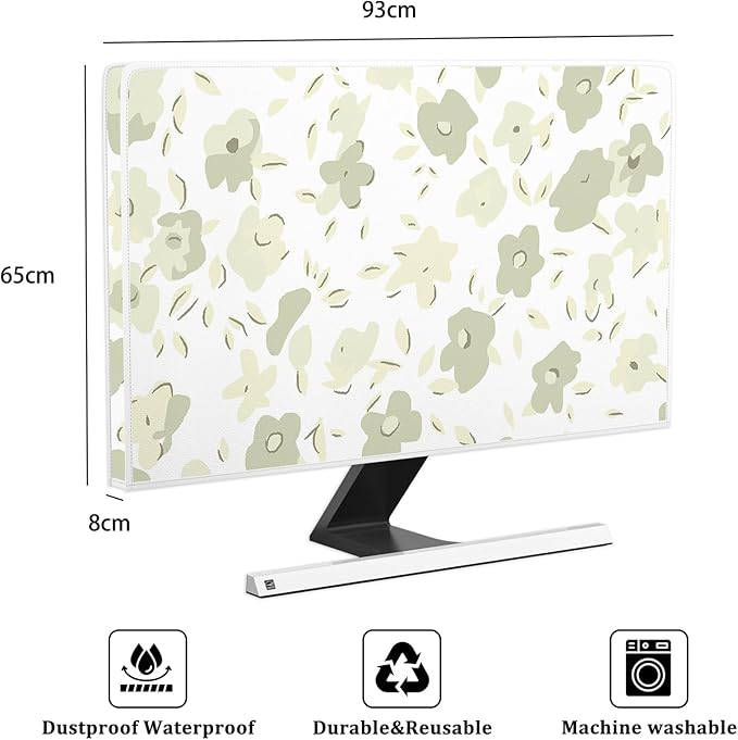 Watercolor Flowers Waterproof 37,38,39 Inch Television Screen Cover Anti-Static Dustproof Cottagecore Botanical Television Covers Protective Screen TV Desktop TVs Hanging TV LED LCD OLED
