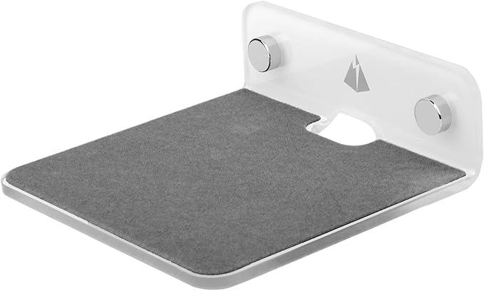 TXEsign Wall Mount for Speakers, Webcam, Phones - Acrylic Floating Shelf (Silky White & Transparent)