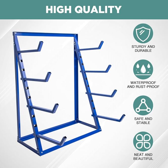 Yeeoy 4 Tier Steel Horizontal Storage Rack, Heavy Duty Lumber Storage Rack, Adjustable Pipe Rack, Utility Cantilever Rack for Garage Workshop Shed, 2000lbs Load Capacity