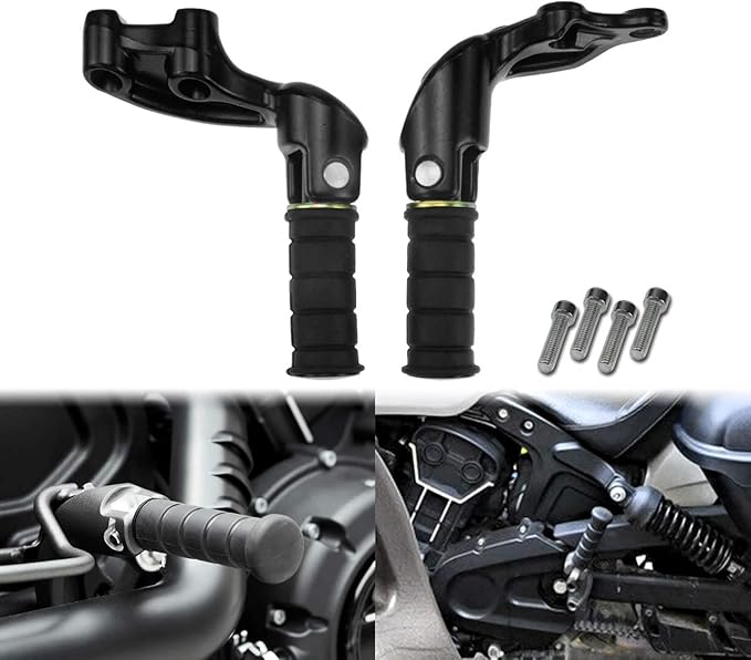 Motorcycle Rear Passenger Foot Pegs Footrest Mount Bracket Fit for Indian Scout 2015-2025 Scout Sixty 2016-2025 Bobber 2018-2025 (Matte Black)