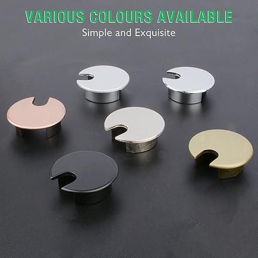 EASYEAH 1 Pcs Desk Grommet 1-3/8" / 35 mm, Desk Cord Hole Cover, Cable Grommet Metal Zinc Alloy Materilal, Desk Hole Grommet for Home & Office Pc, Detachable Cable Cord Organizer-Bright Silver