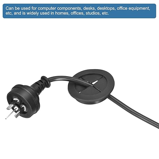 uxcell 4 Pcs Cable Cord Grommet, 1-3/4 Inch (45mm) Desk Grommet Flexible Rubber Grommets Wire Hole Cover Pass Through for Office Computer Desk Wire Organizer, Black