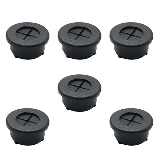 6 Pcs 20mm / 3/4 Inch Black Cable Cord Grommets, Rubber Desk Grommets for Table Computer Desk Wire Organizer TV Console and Other Furnitures Cover