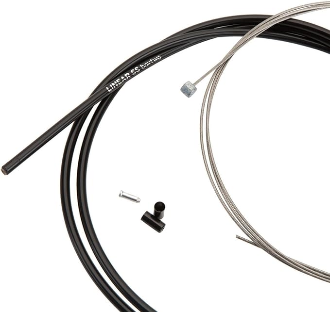 Box One/Two Linear Bicycle Brake Cable Housing Kit with 1 Set Bike Brake Line, 1 Piece Bike Cable Housing with 2 Alloy End Caps Compatible for All V Brakes