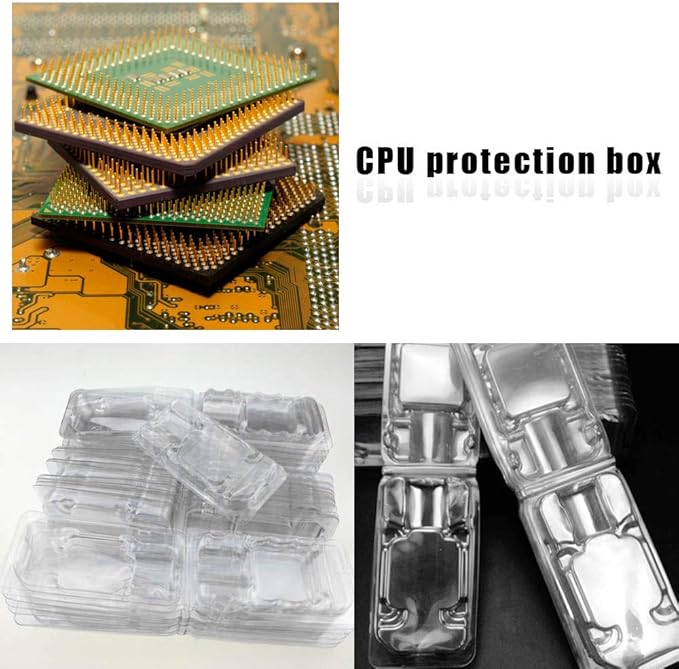 Ximimark 10Pcs Computer CPU Clamshell Tray Box Case Holder Protection Clamshell Container for AMD 938 940 AM2 AM3 FM1